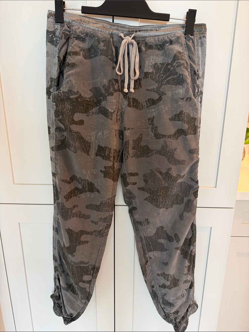 Hard Tail Women’s Gray Camo Jogger Pants - Casual Drawstring Comfort